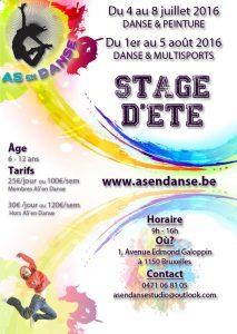 Stage de danse école de danse Bruxelles Woluwe