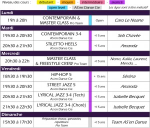 Horaire 2015-2016 Cie
