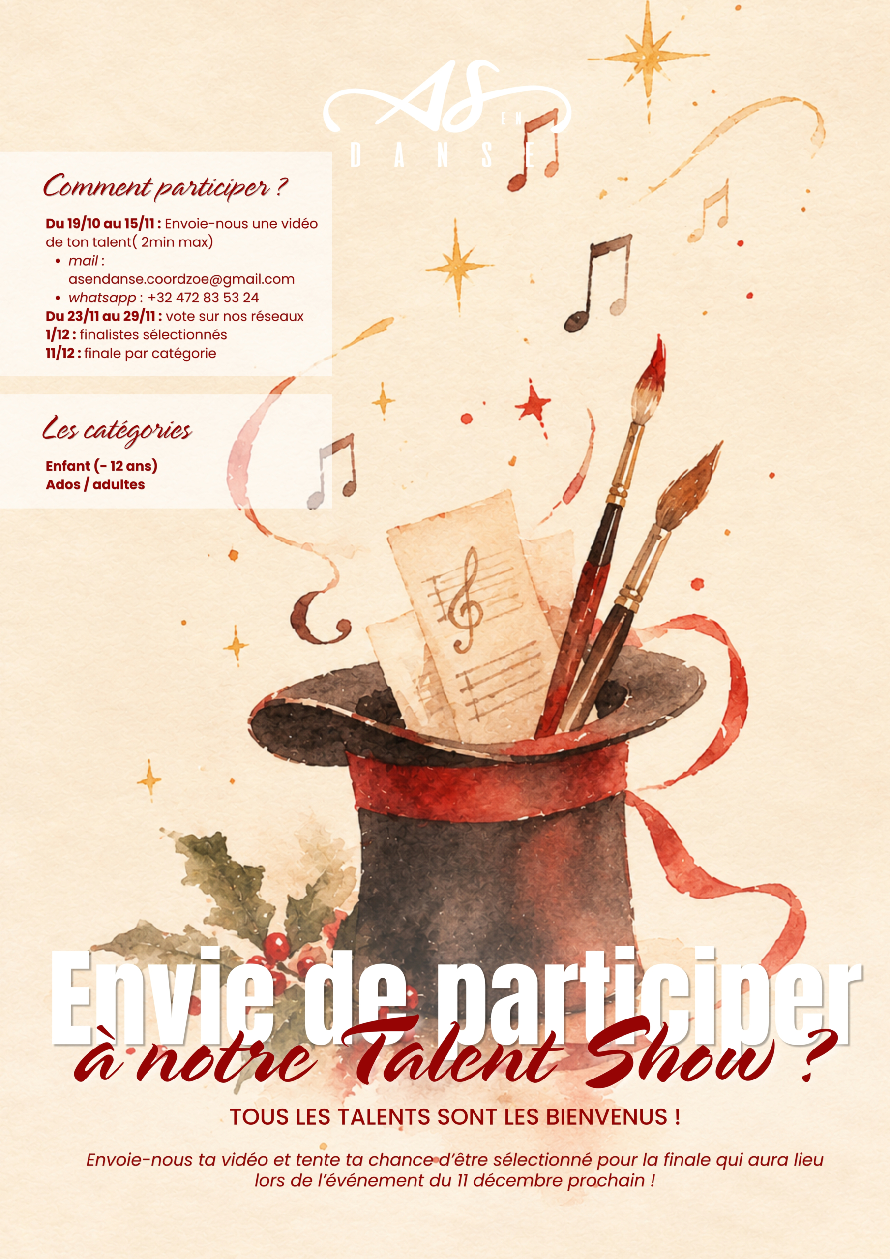 Inscription au Talent Show  – À toi de briller !